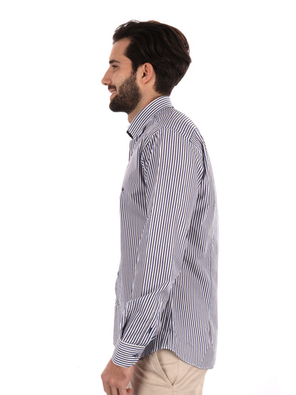 CAMICIA A RIGHE FB UOMO BLU-MARRONE