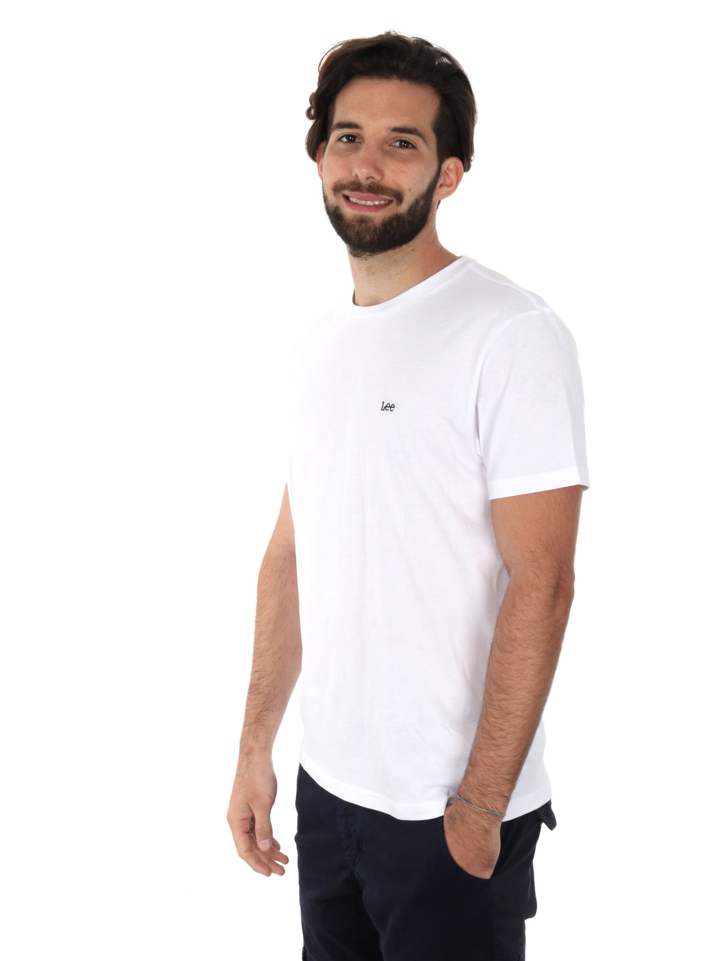 T-SHIRT PACH LOGO LEE UOMO BIANCO