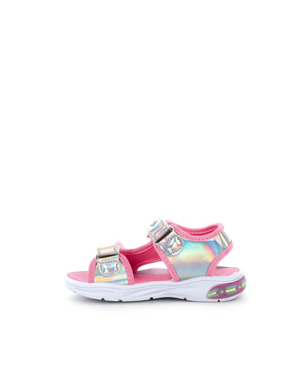 SANDALI CON LUCI E STRAP DISNEY BAMBINA ARGENTO FUXIA