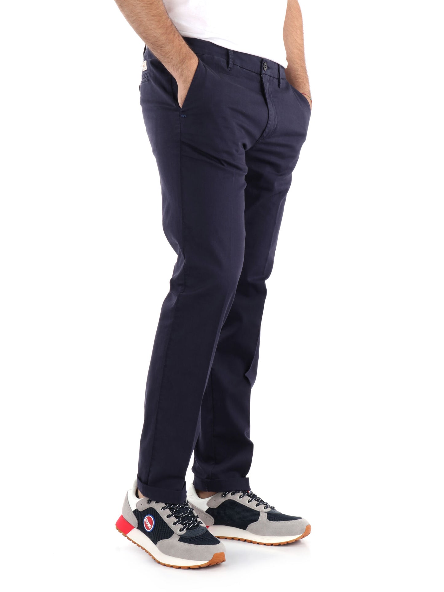 PANTALONE GABARDI 40WEFT UOMO BLU