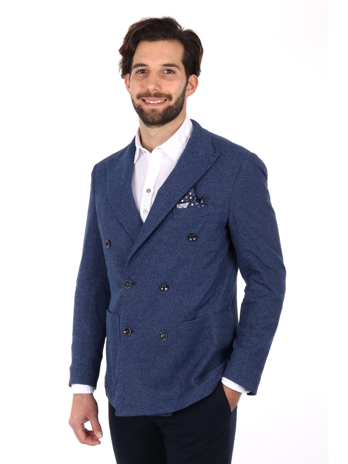 GIACCA DOPPIO PETTO DROP 4 FB UOMO BLU