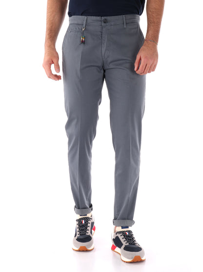 PANTALONE MICROFANTASIA FB UOMO GRIGIO