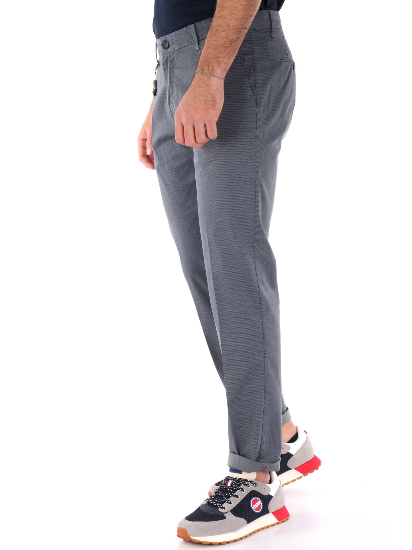 PANTALONE MICROFANTASIA FB UOMO GRIGIO