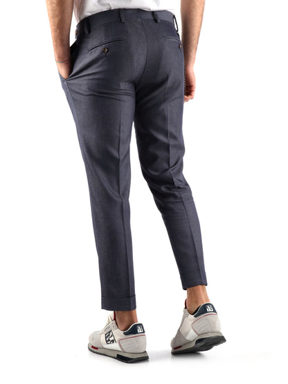 PANTALONE CON PENCES FB UOMO BLU