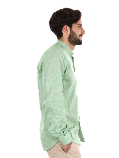 CAMICIA COLLO COREANO FB UOMO SALVIA