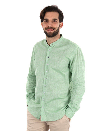 CAMICIA COLLO COREANO FB UOMO SALVIA
