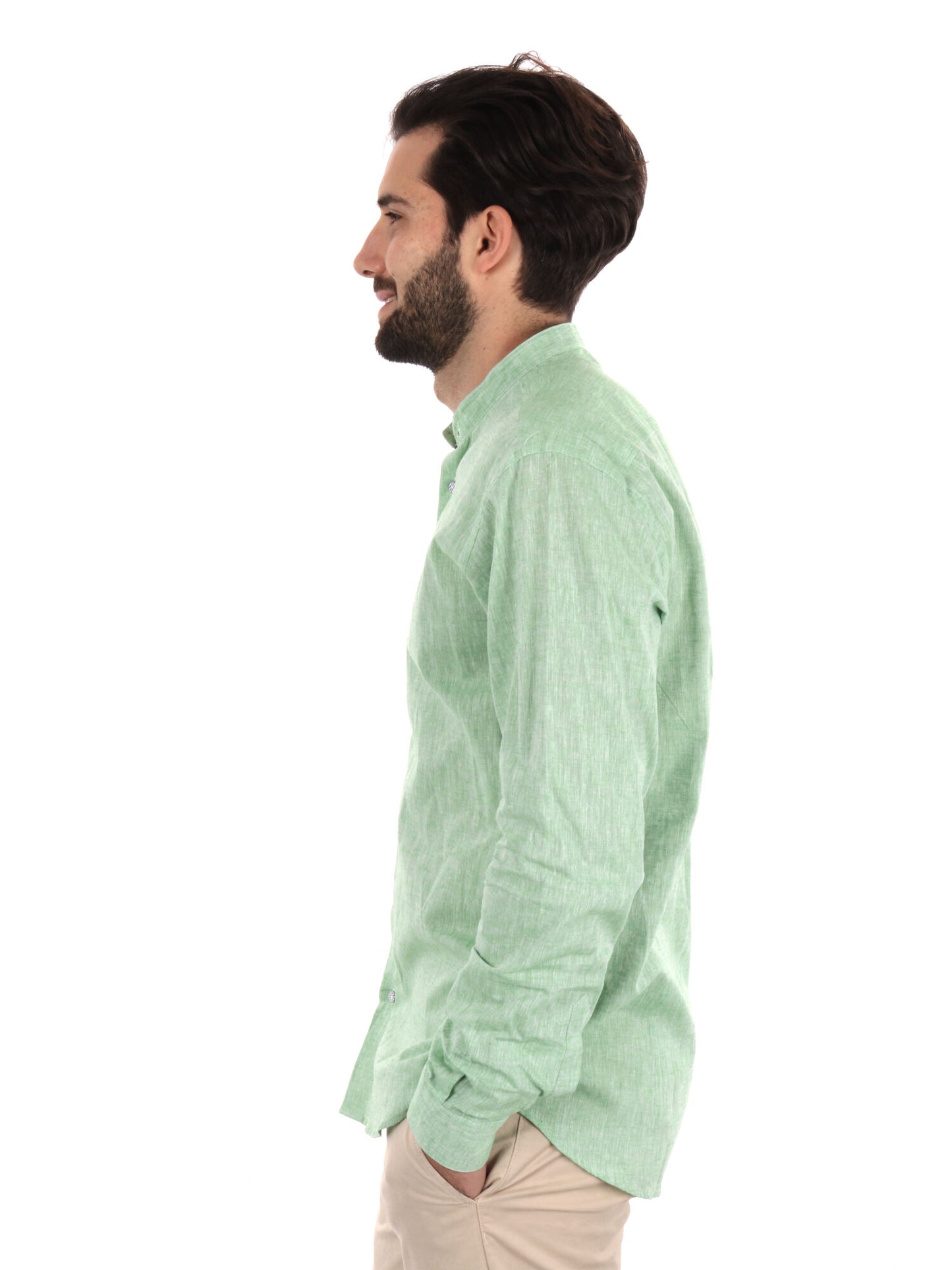 CAMICIA COLLO COREANO FB UOMO SALVIA