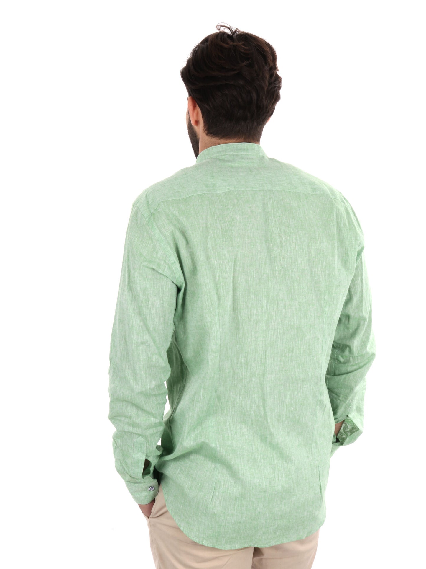CAMICIA COLLO COREANO FB UOMO SALVIA