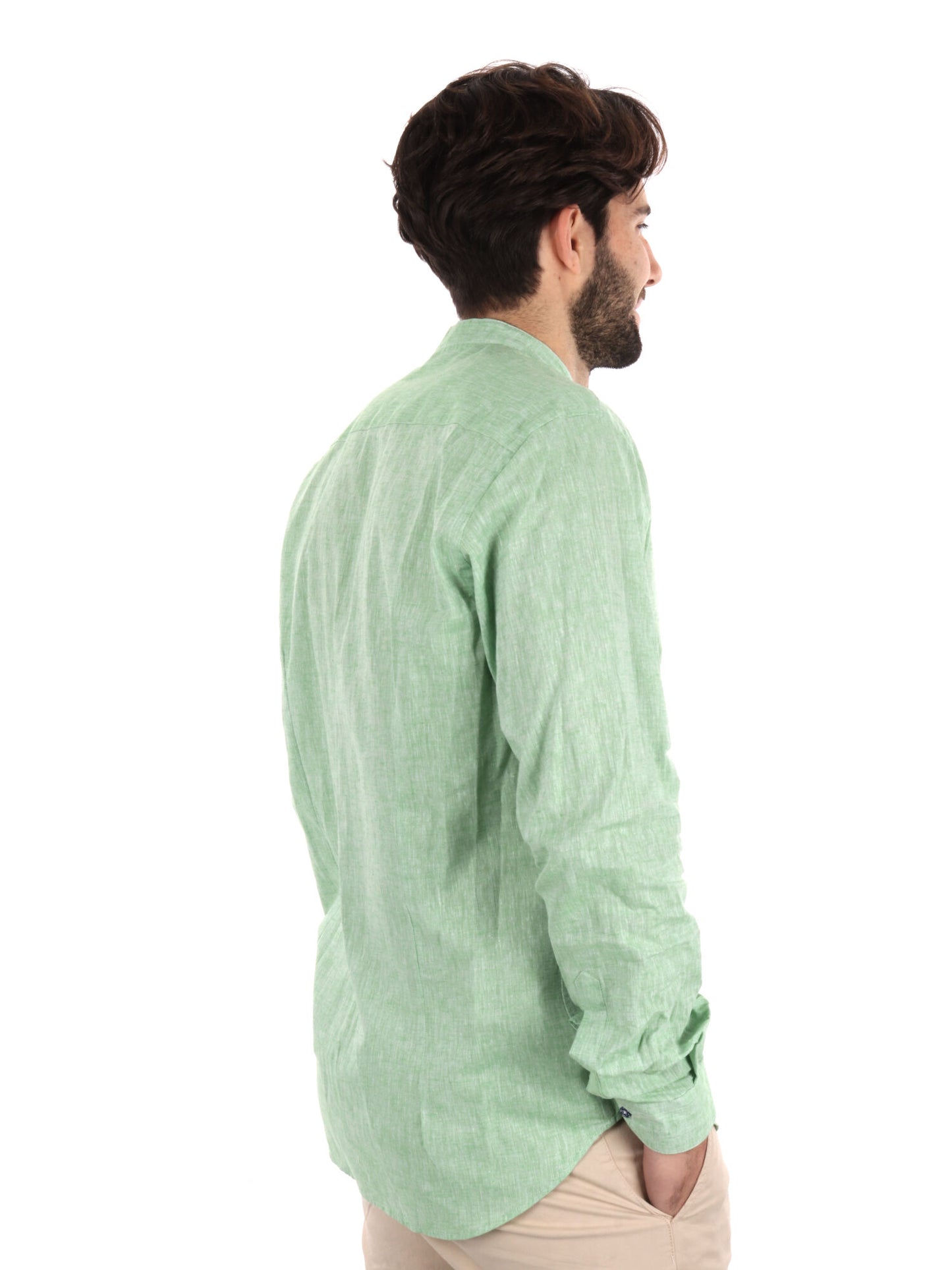 CAMICIA COLLO COREANO FB UOMO SALVIA