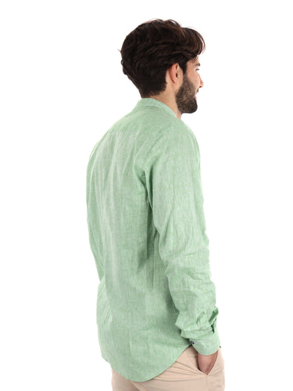 CAMICIA COLLO COREANO FB UOMO SALVIA
