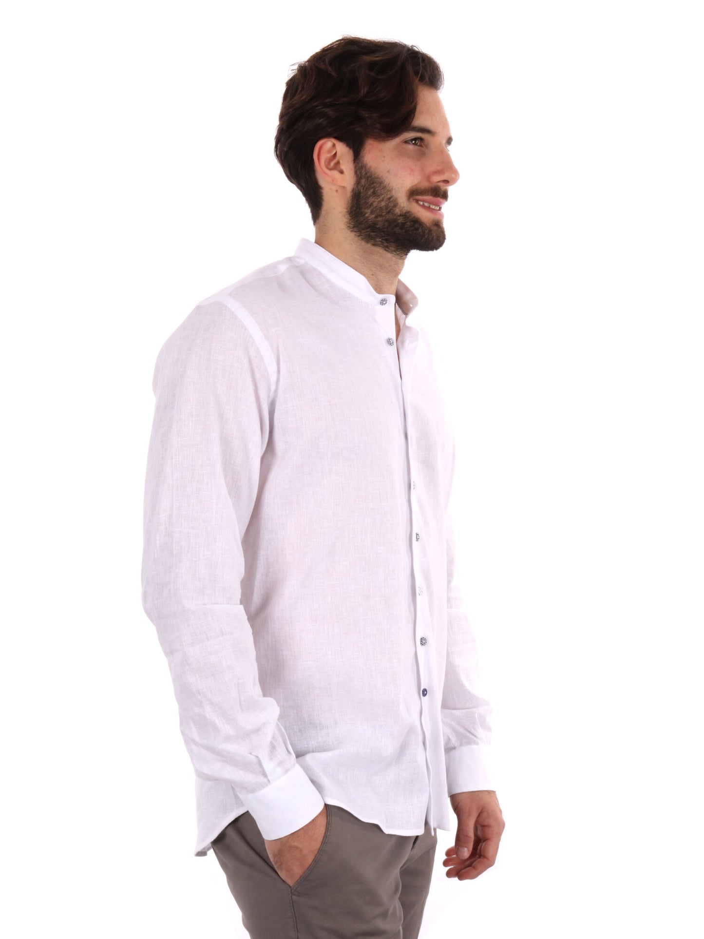 CAMICIA COLLO COREANO FB UOMO BIANCO