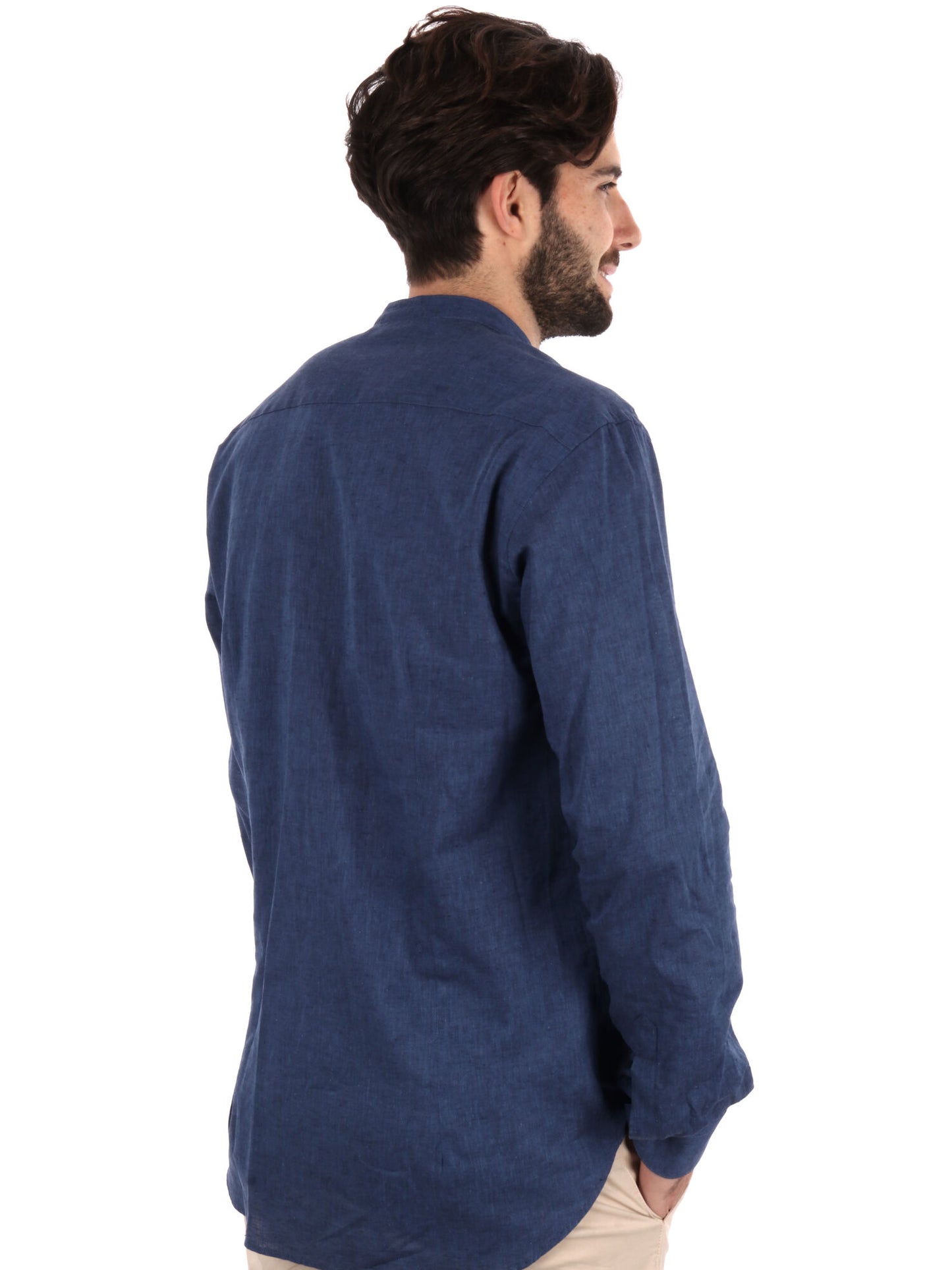 CAMICIA COLLO COREANO FB UOMO BLU