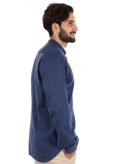 CAMICIA COLLO COREANO FB UOMO BLU