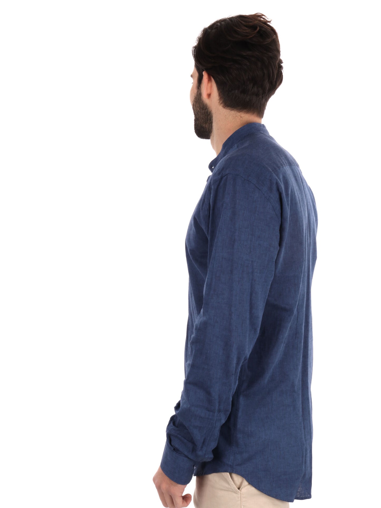 CAMICIA COLLO COREANO FB UOMO BLU