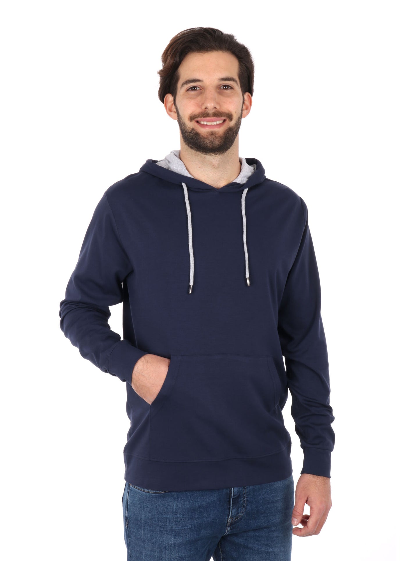 FELPA CON CAPPUCCIO MESSI FB UOMO BLU-GRIGIO