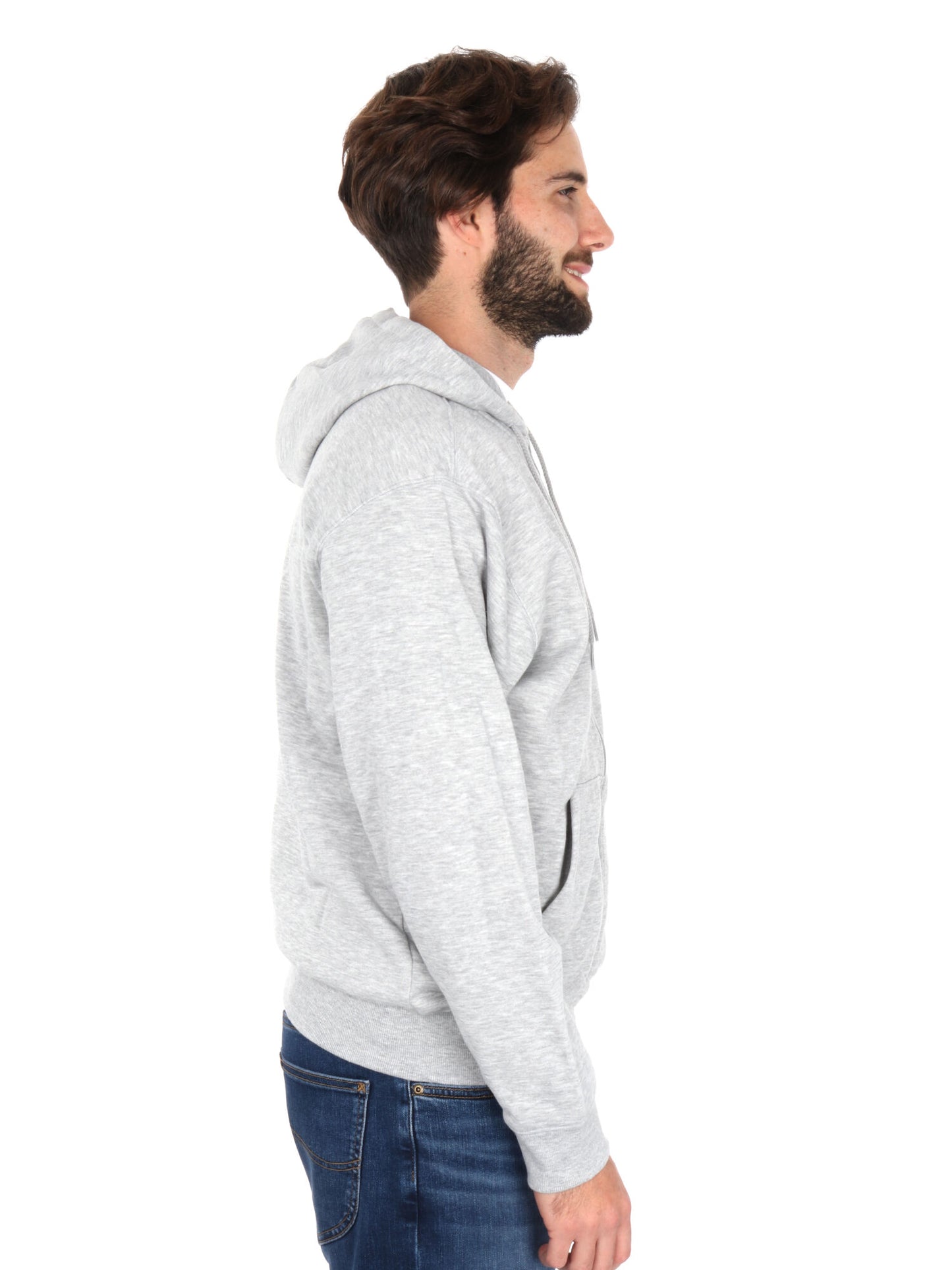 Felpa con cappuccio New Balance da uomo in tessuto sintetico grigia