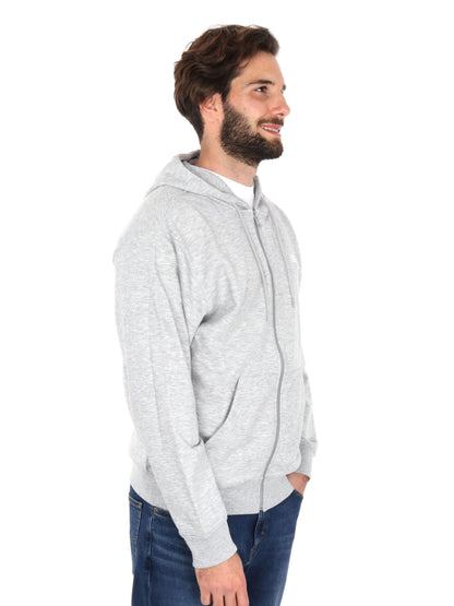 Felpa con cappuccio New Balance da uomo in tessuto sintetico grigia