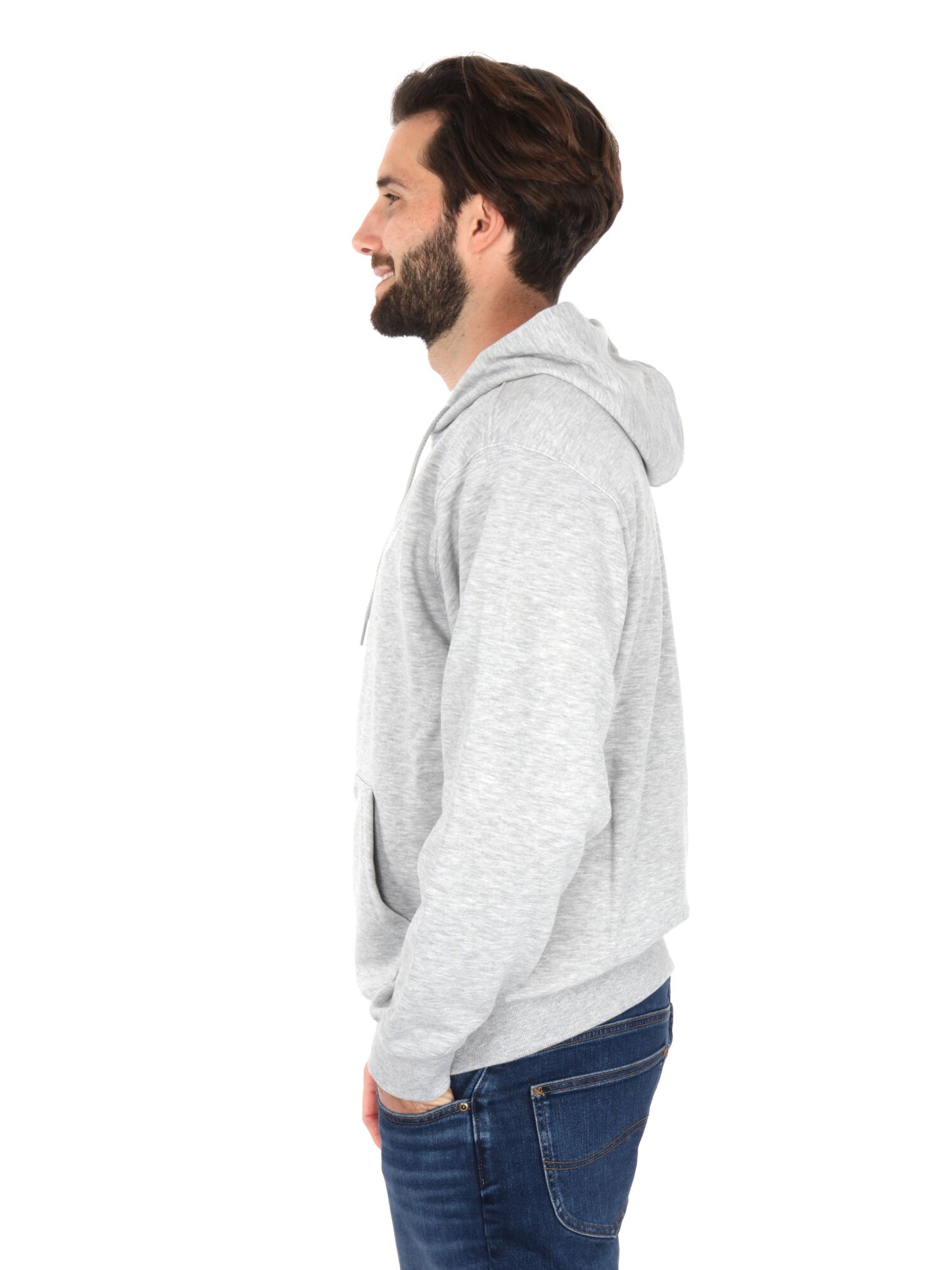 Felpa con cappuccio New Balance da uomo in tessuto sintetico grigia