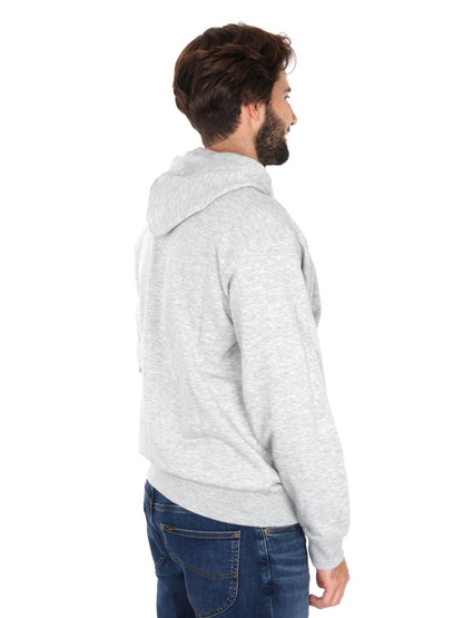 Felpa con cappuccio New Balance da uomo in tessuto sintetico grigia