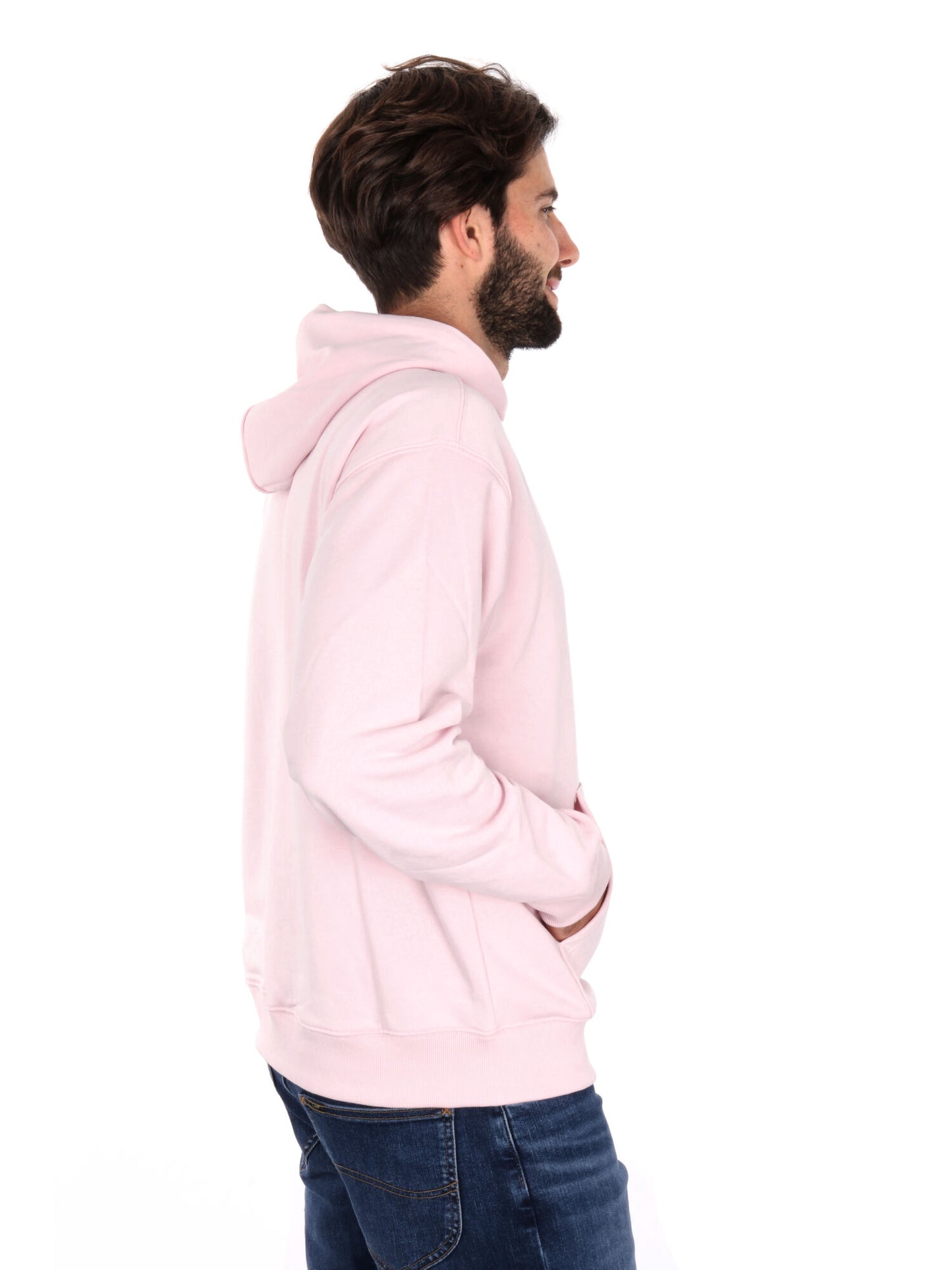 FELPA CON CAPPUCCIO CON LOGO RICAMATO NEW BALANCE UOMO ROSA