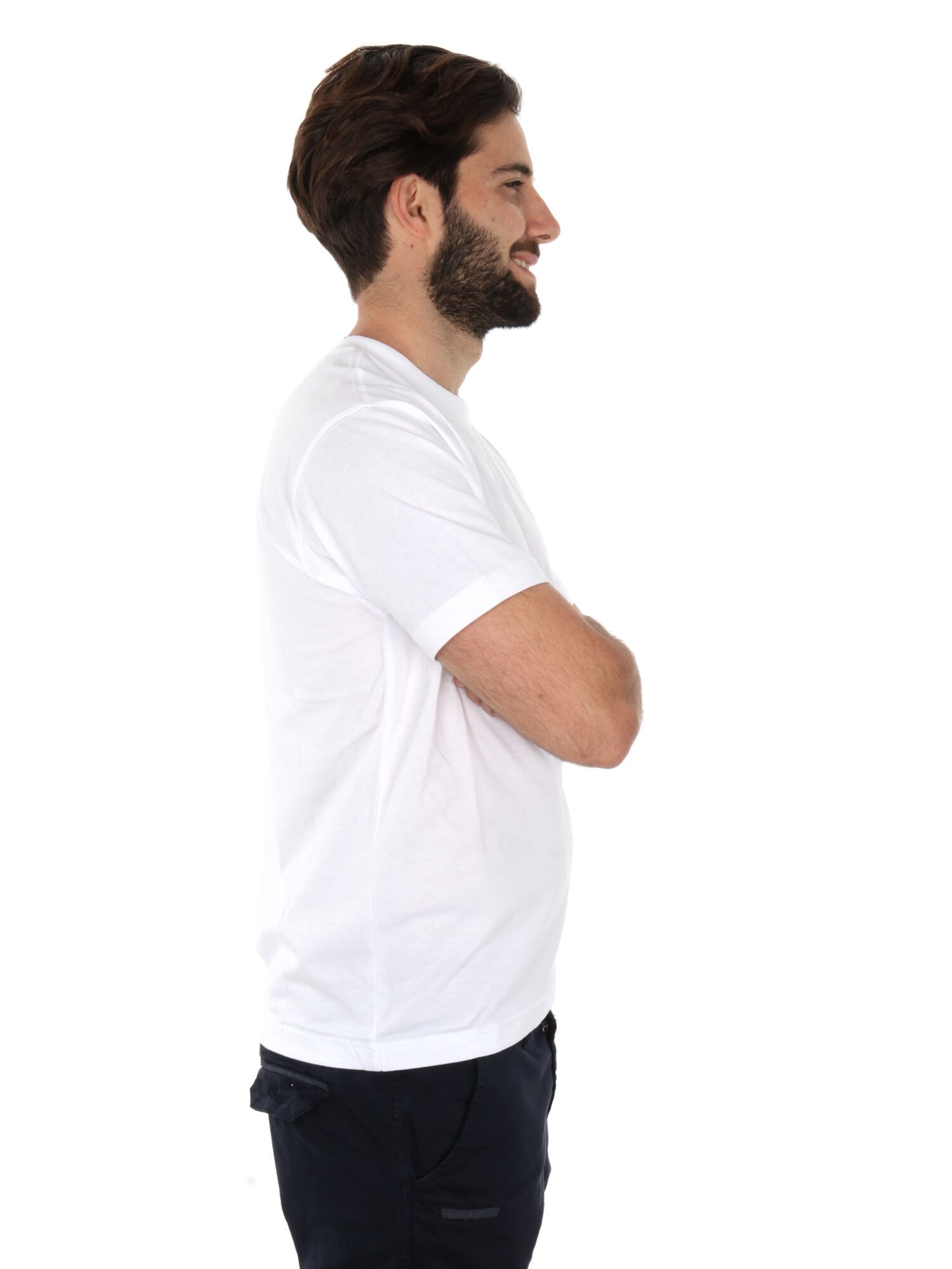 T-shirt bianca New Balance con ricamo e manica corta da uomo