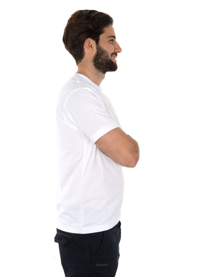 T-shirt bianca New Balance con ricamo e manica corta da uomo