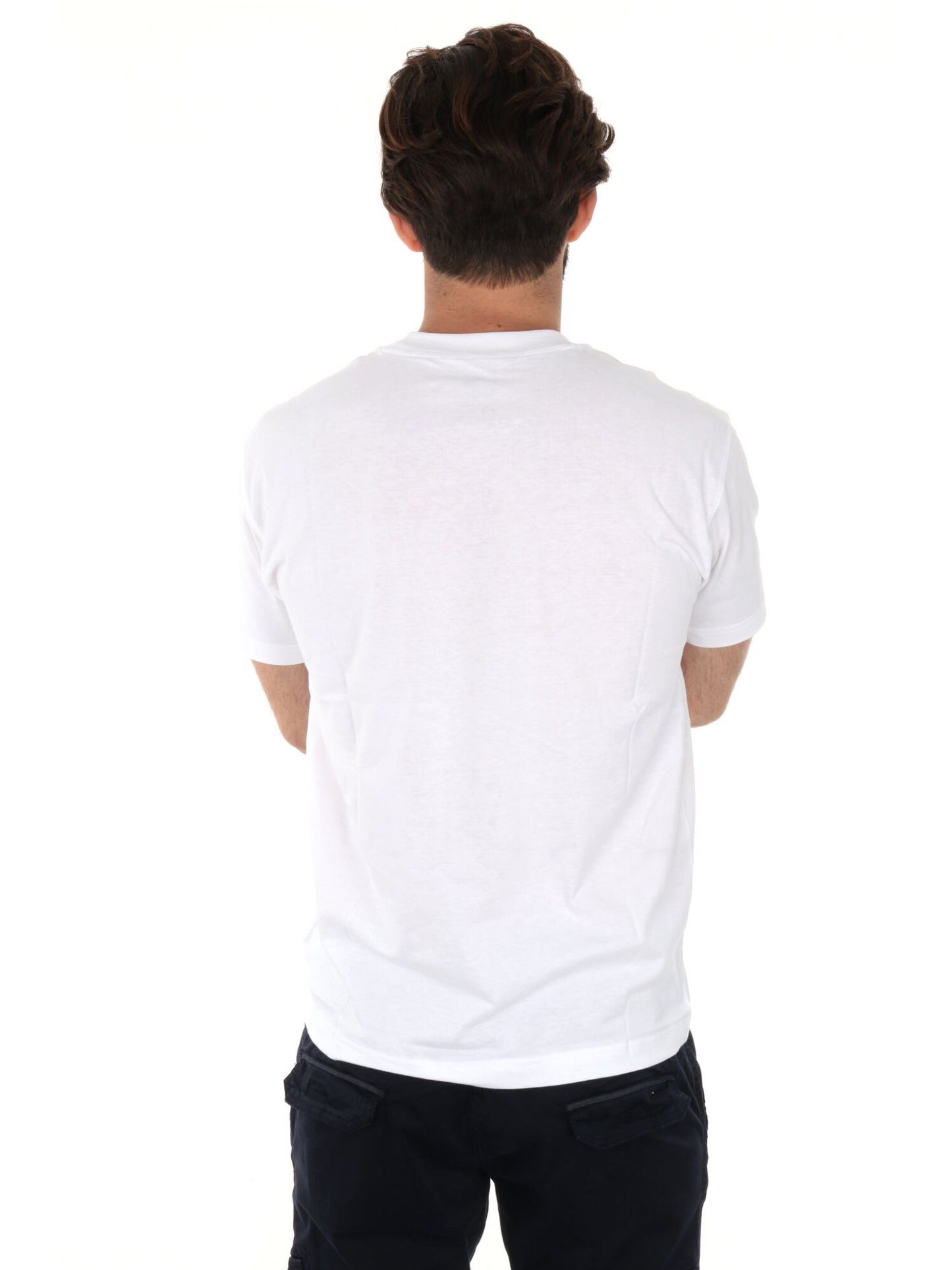 T-shirt bianca New Balance con ricamo e manica corta da uomo