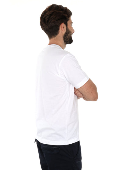 T-shirt bianca New Balance con ricamo e manica corta da uomo