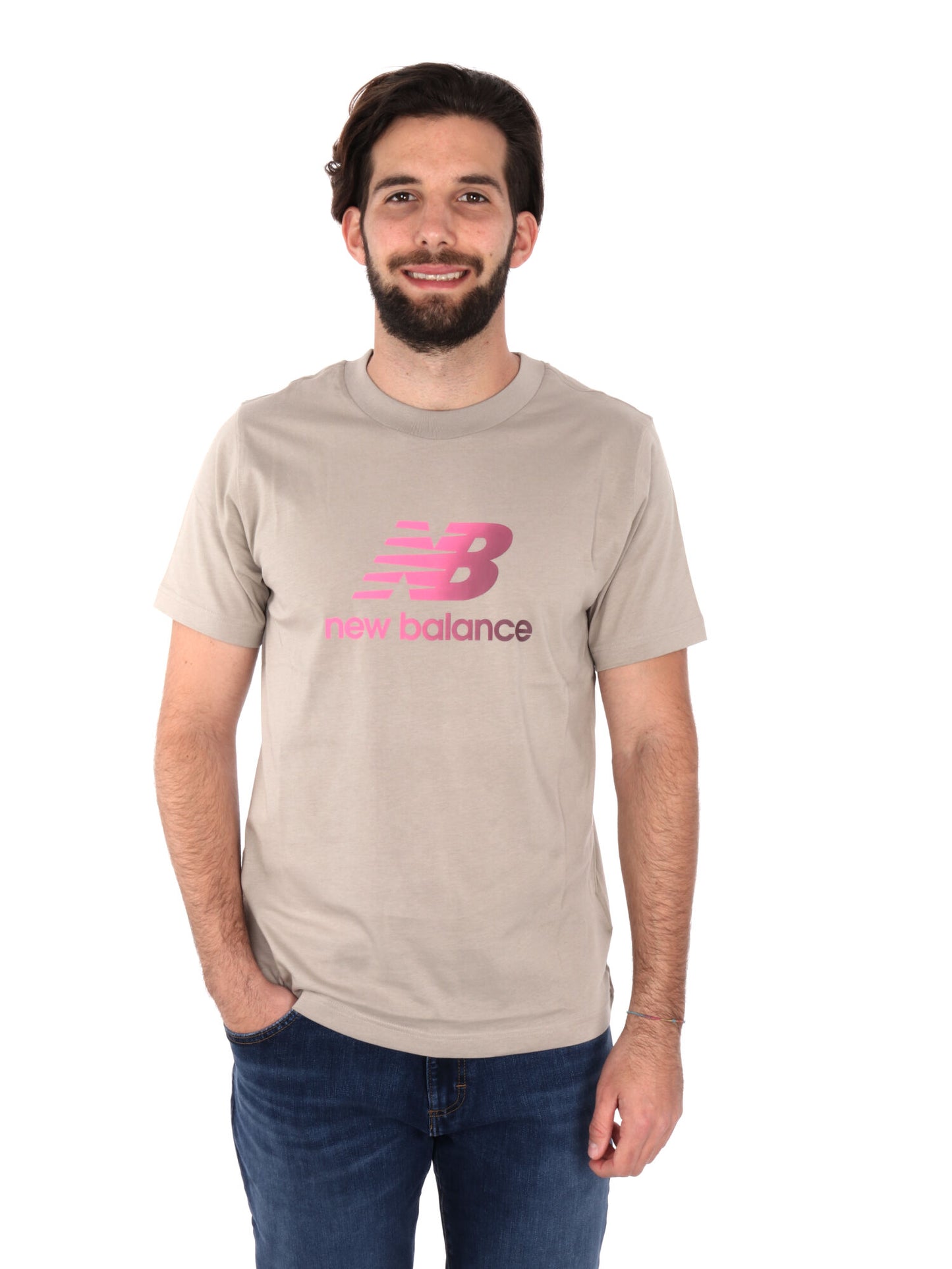 T-SHIRT LOGO GRADIENT NEW BALANCE UOMO FANGO