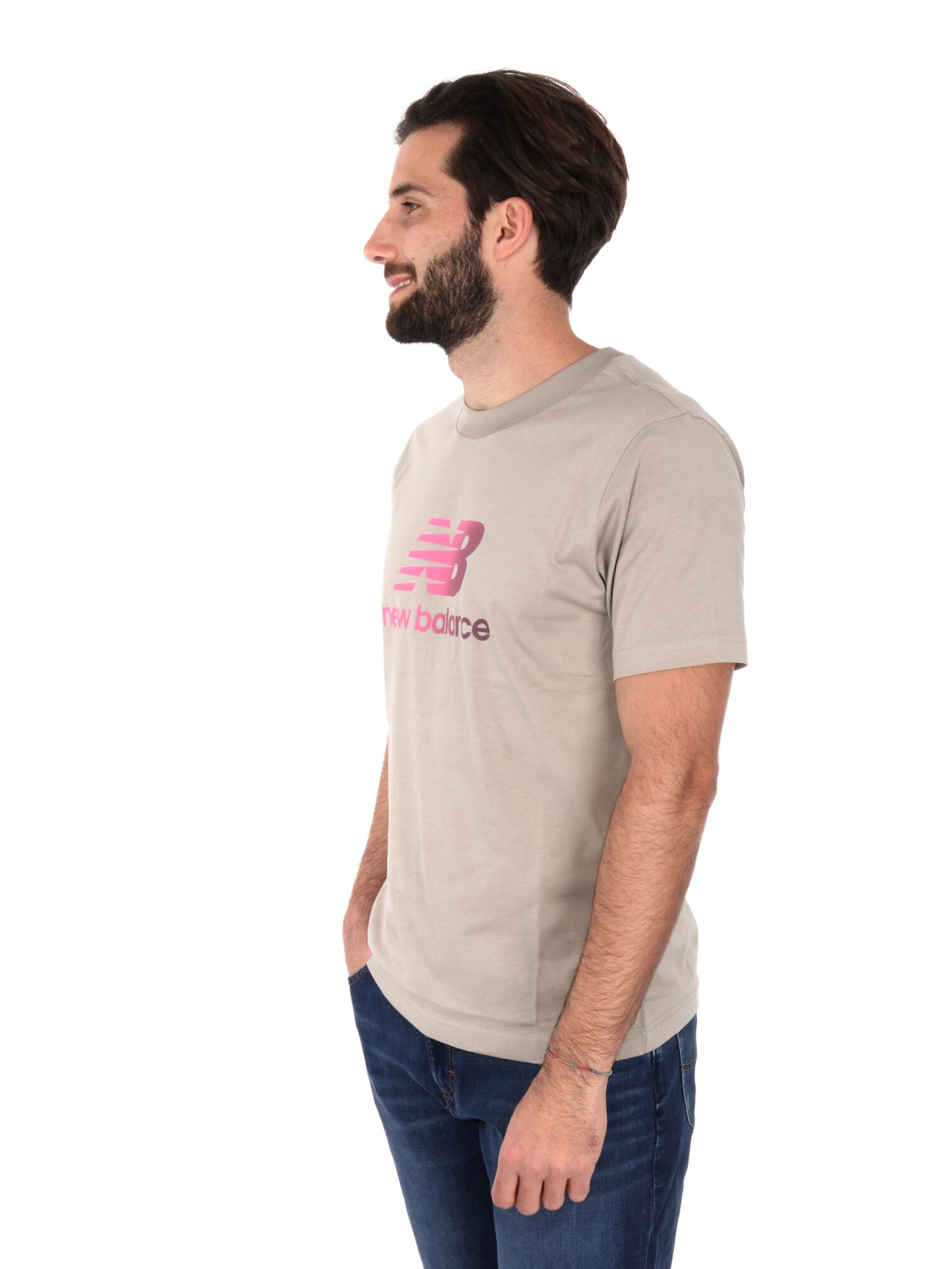 T-SHIRT LOGO GRADIENT NEW BALANCE UOMO FANGO
