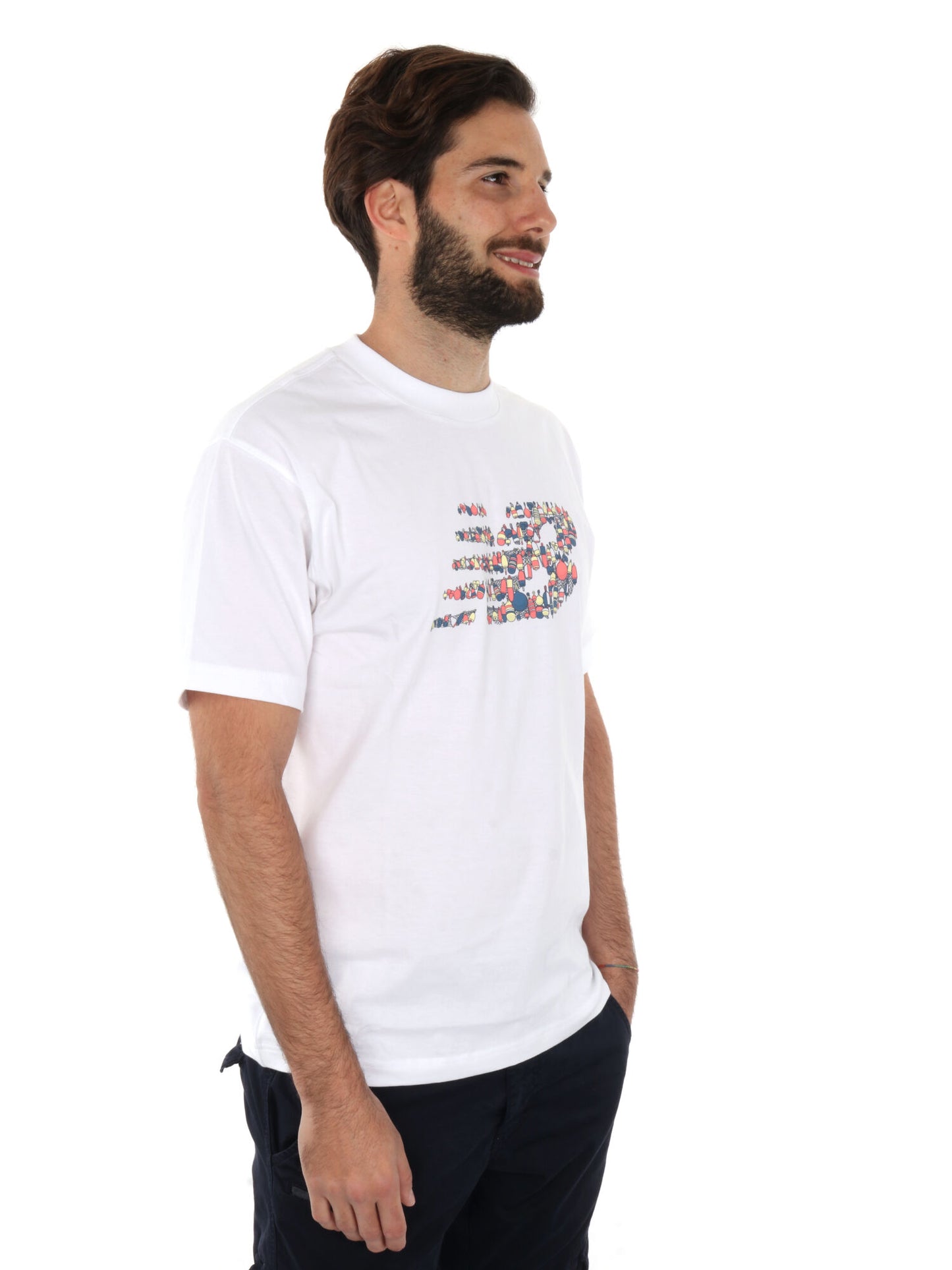 T-SHIRT CON STAMPA NEW BALANCE UOMO BIANCO