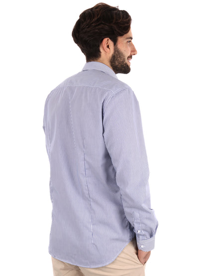 CAMICIA MILLERIGHE FB UOMO BIANCO-BLU
