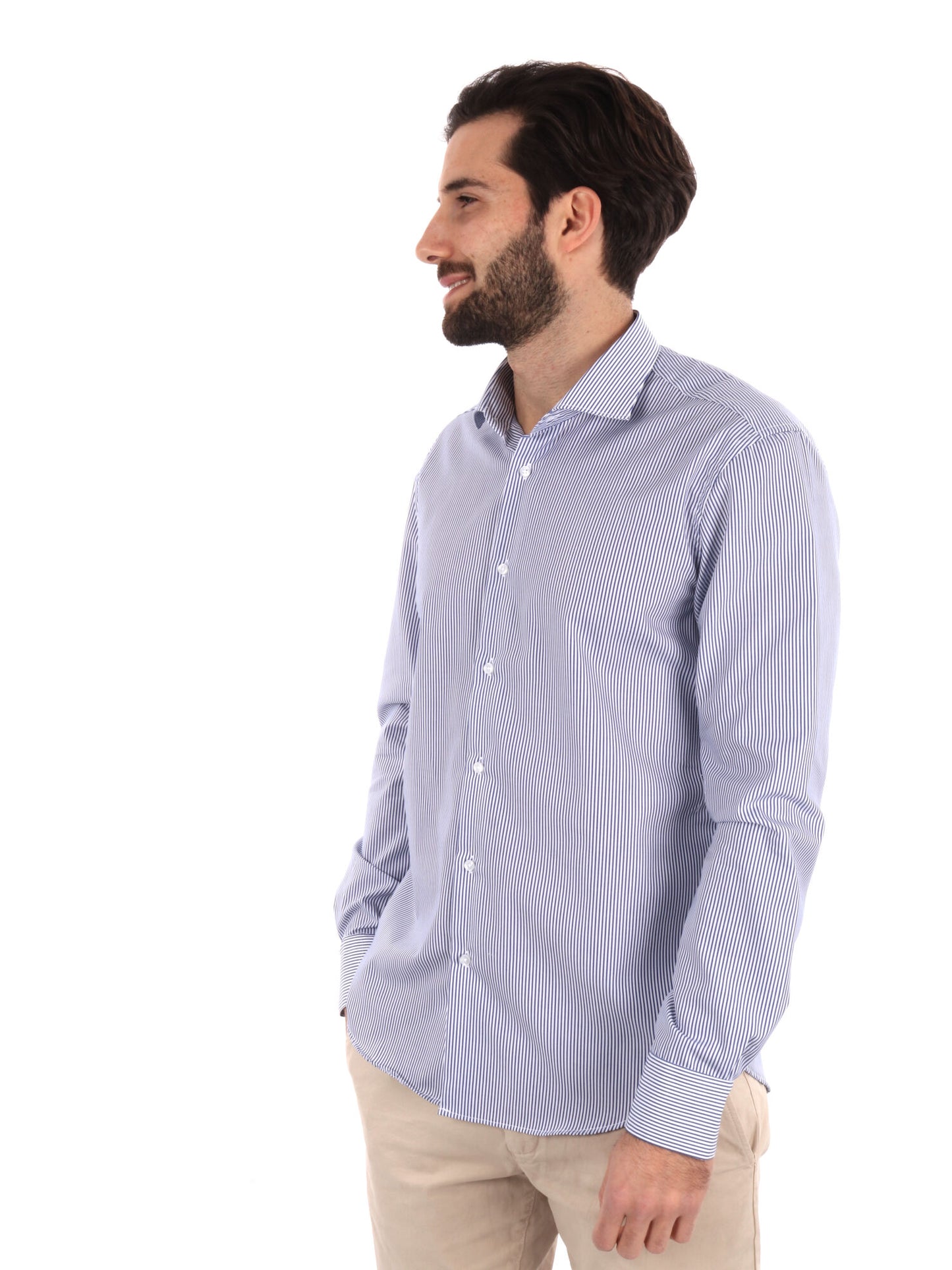 CAMICIA MILLERIGHE FB UOMO BIANCO-BLU