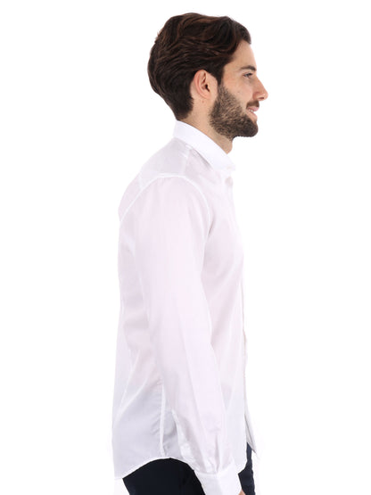 Camicia bianca slim FB Napoli in cotone da uomo per cerimonia