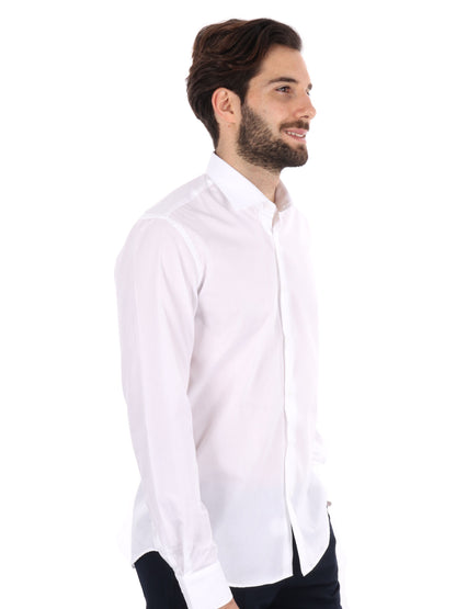 Camicia bianca slim FB Napoli in cotone da uomo per cerimonia