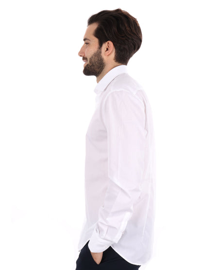 Camicia bianca slim FB Napoli in cotone da uomo per cerimonia