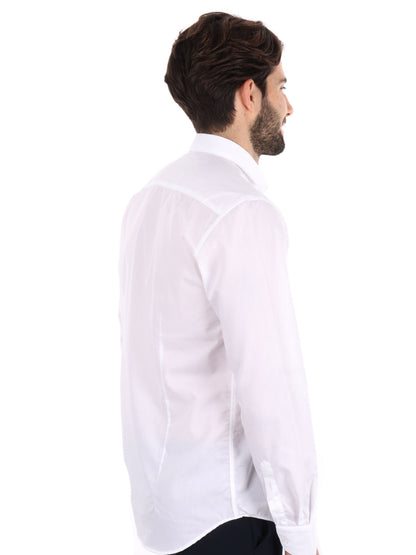Camicia bianca slim FB Napoli in cotone da uomo per cerimonia