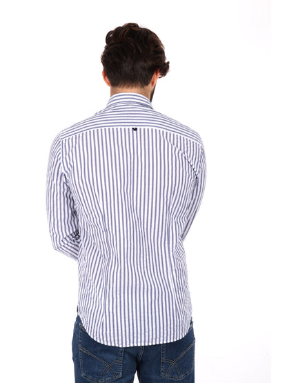 CAMICIA A RIGHE FB UOMO BIANCO-BLU