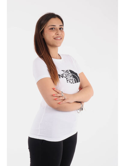 T-SHIRT BASIC CON LOGO THE NORTH FACE DONNA BIANCO-NERO