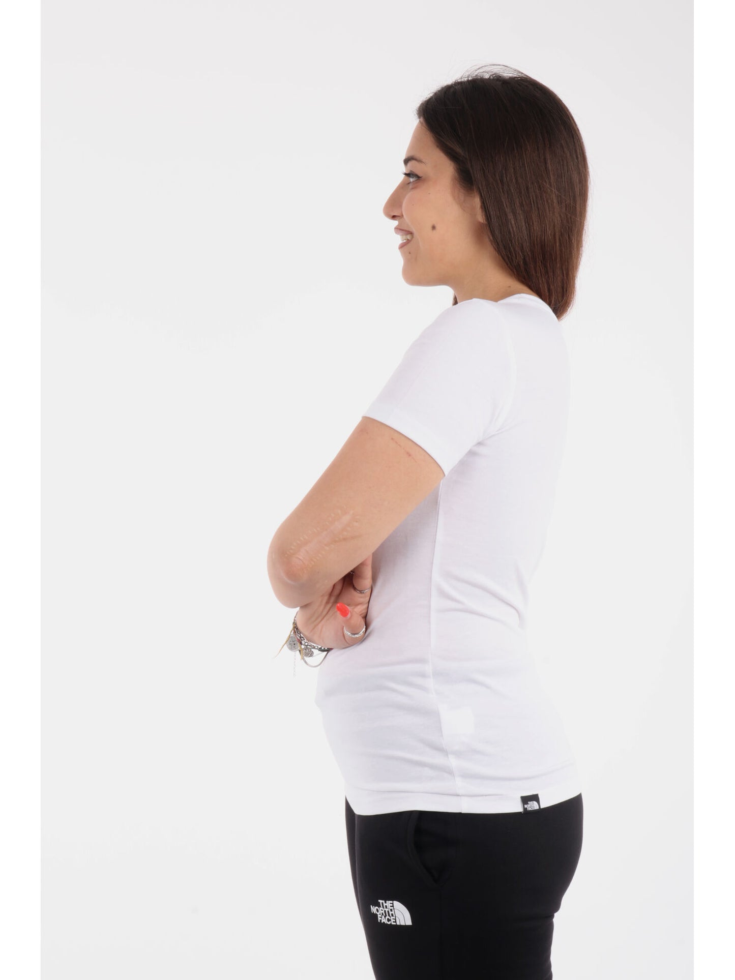 T-SHIRT BASIC CON LOGO THE NORTH FACE DONNA BIANCO-NERO