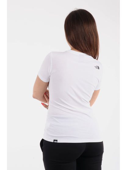 T-SHIRT BASIC CON LOGO THE NORTH FACE DONNA BIANCO-NERO