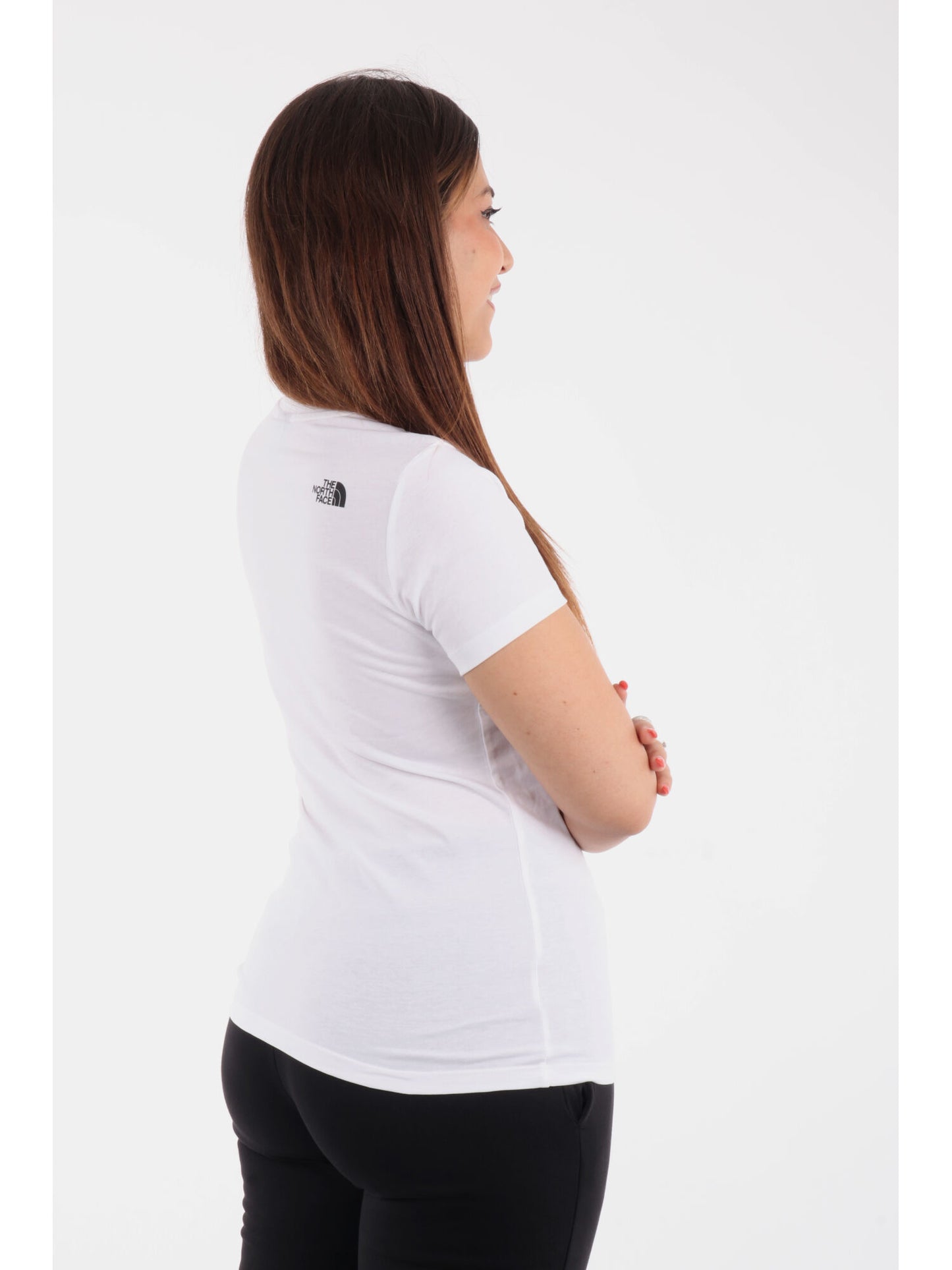 T-SHIRT BASIC CON LOGO THE NORTH FACE DONNA BIANCO-NERO