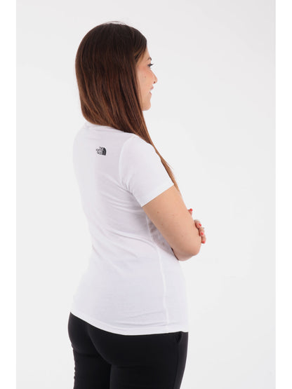 T-SHIRT BASIC CON LOGO THE NORTH FACE DONNA BIANCO-NERO