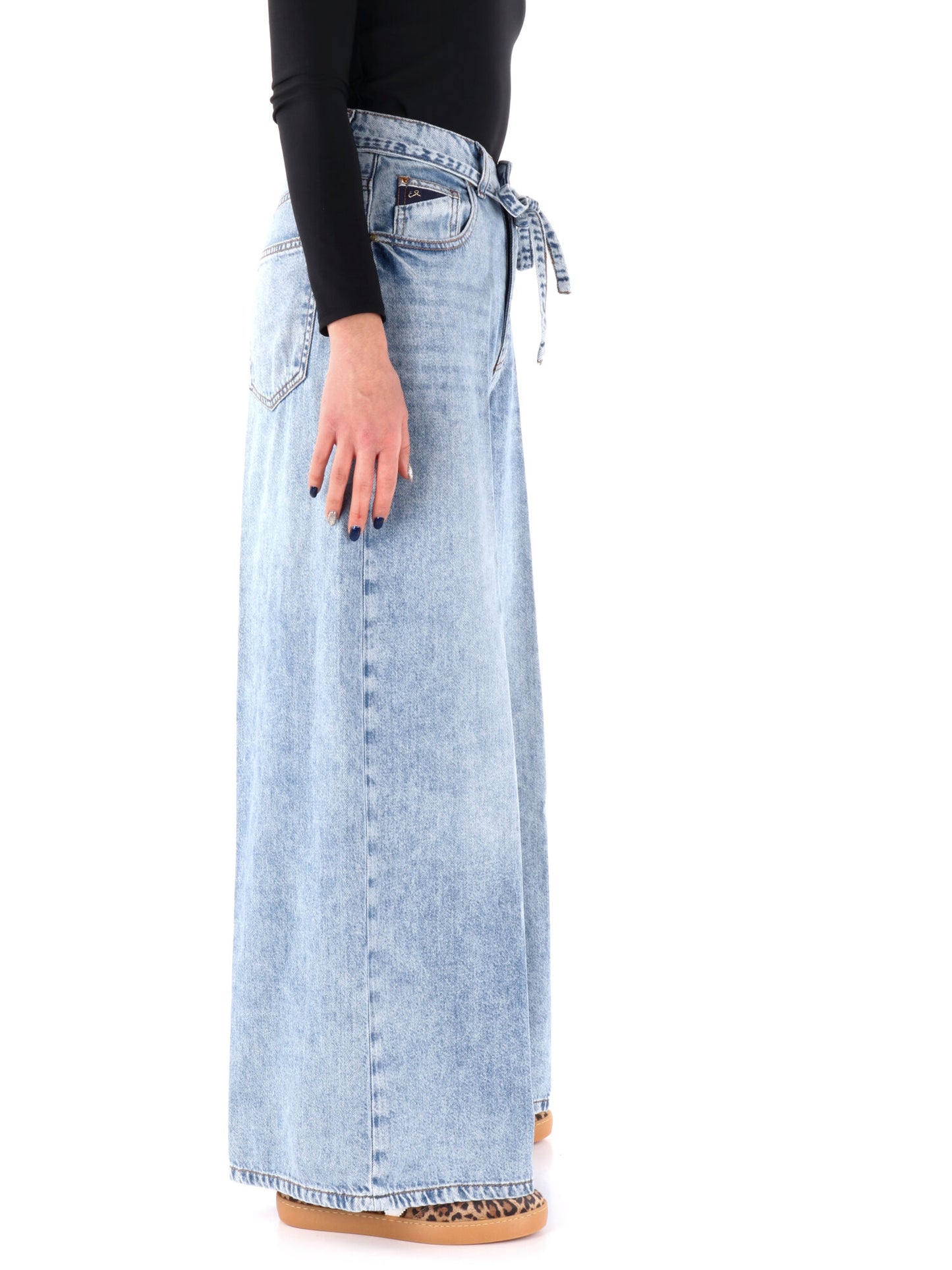 DENIM A PALAZZO YES ZEE DONNA JEANS CHIARO