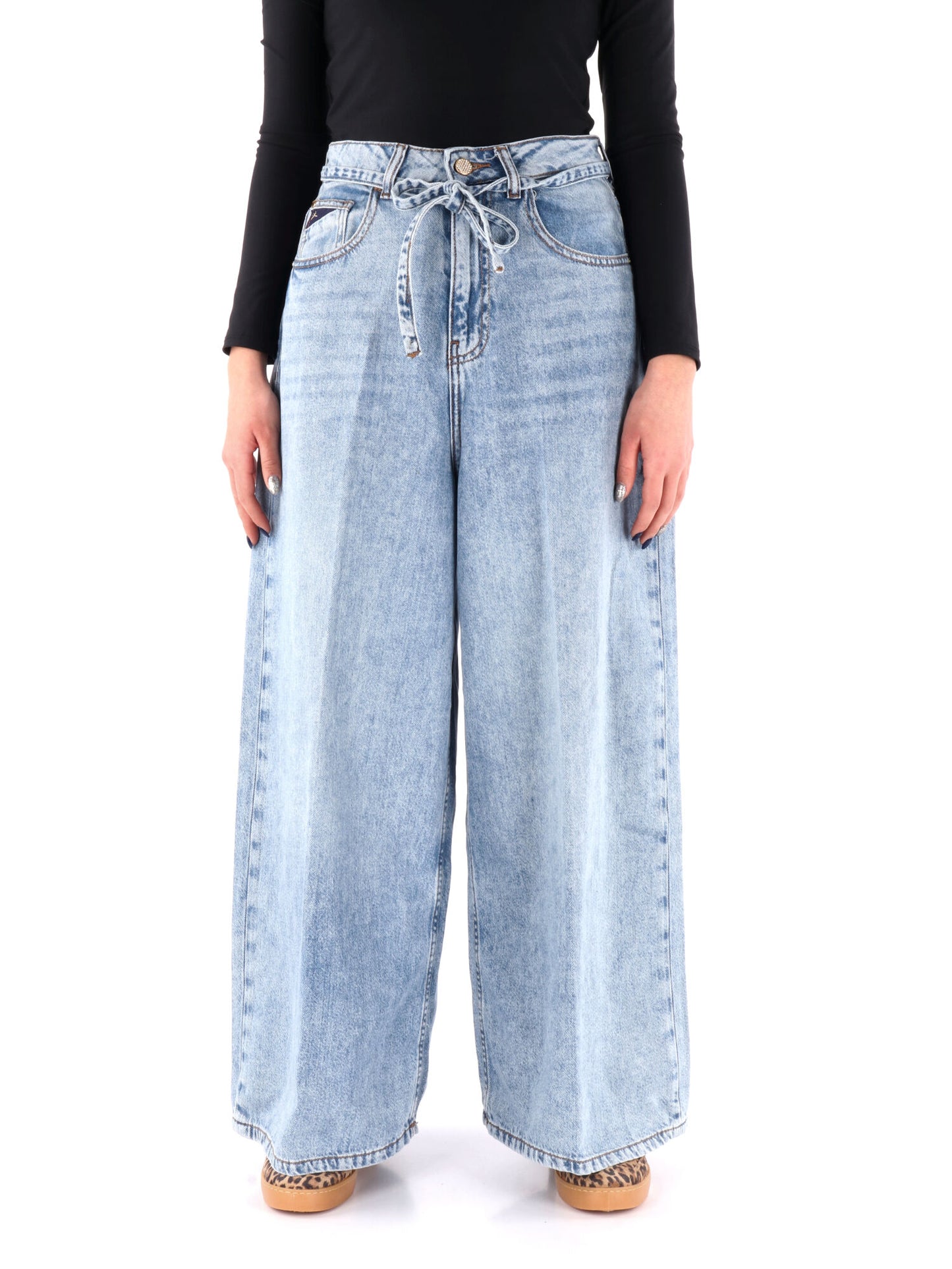 DENIM A PALAZZO YES ZEE DONNA JEANS CHIARO