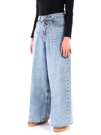 DENIM A PALAZZO YES ZEE DONNA JEANS CHIARO
