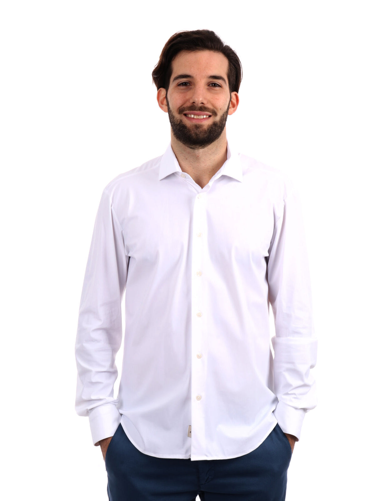 F.b. camicia tecnica da uomo bianco