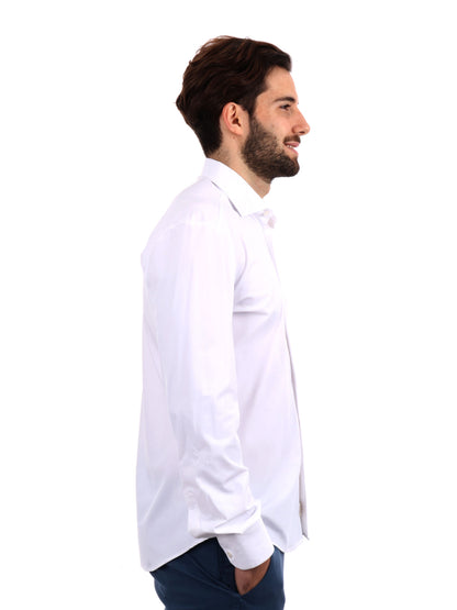 F.b. camicia tecnica da uomo bianco