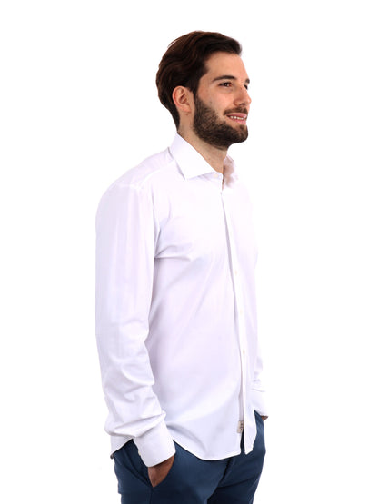 F.b. camicia tecnica da uomo bianco