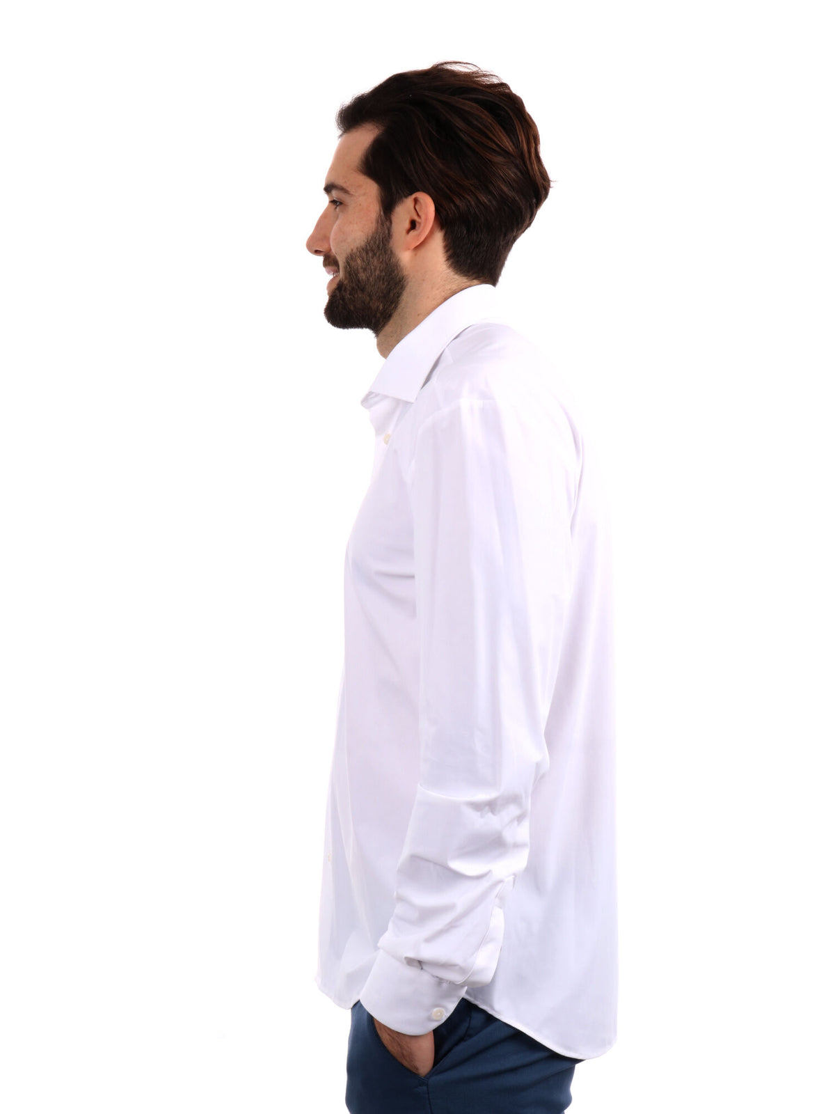 F.b. camicia tecnica da uomo bianco